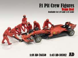 Figuren ,7 Stuks,F1 Pit Crew Figures Set I Team Rood