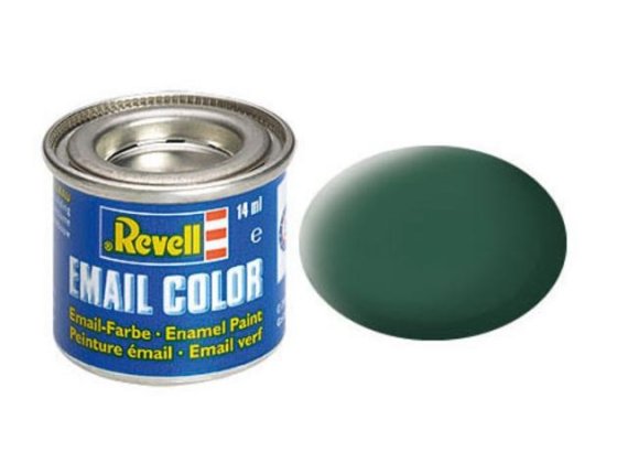 Verf donker groen,  mat 14 ml-tin