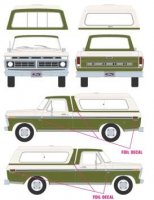Ford F-100 1976 Medium Green Glow Poly with Wimbledon White Combination Tu-Tone and Deluxe Box Cover