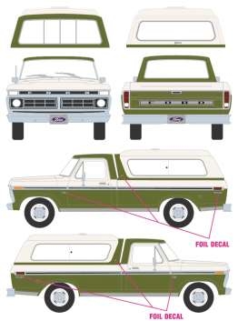 Ford F-100 1976 Medium Green Glow Poly With Wimbledon White Combination Tu-Tone And Deluxe Box Cover