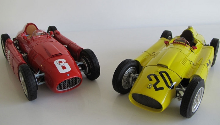 F1 Lancia D50 GP Turin Nr6 Ascari + F1 Ferrari D50 GP Belgien Nr20 A. Pilette