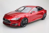 Tesla Model S 2012 rood metallic.