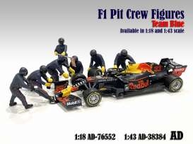Figuren ,7 Stuks,F1 Pit Crew Figures Set I Team Blauw,paars