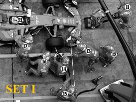 Figuren ,7 Stuks,F1 Pit Crew Figures Set I Team Zilver
