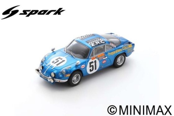 RENAULT ALPINE A110 N°51 24H LE MANS 1968 B. COLLOMB - F. LACARREAU