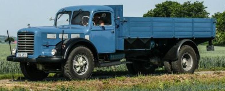 Skoda 706 R,  Pritsche, 1952  , blauw ,zwart