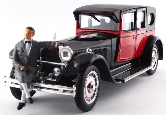 BUGATTI TYPE 41 ROYALE MET MR BUGATTI FIGUUR 1927 - ZWART ROOD