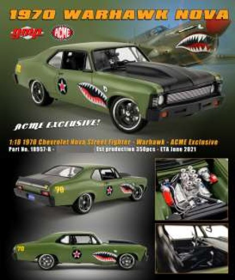 Chevrolet *Warhawk* Nova Street Fighter 1970  ,groen ,grijs