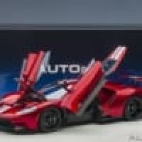 FORD GT 2017  ,liquid rood ,zilvere strepen