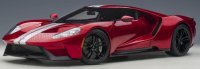 FORD GT 2017  ,liquid rood ,zilvere strepen