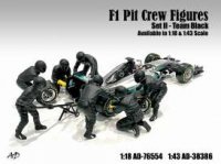 Figuren , 7 stuks , F1 Pit Crew ,set II Zilver Team