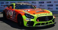 MERCEDES BENZ - AMG GT4 TEAM SCHNITZELALM RACING N 34 WINNAAR SP10 KLASSE 24h NURBURUGRING 2021 M.MARCHEWICZ - M.BOCKMANN , ORANJE GEEL