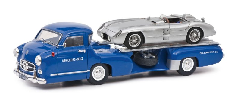 Transporteur de voitures de course Mercedes-Benz 'Blaues Wunder' avec 300 SLR 1:43 Schuco