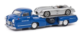 Transporteur de voitures de course Mercedes-Benz 'Blaues Wunder' avec 300 SLR 1:43 Schuco