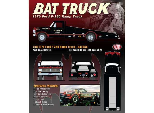 Ford F-350 Ramp Truck *Bat Truck*, zwart / rood