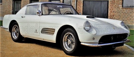 FERRARI - 410 SUPERAMERICA SERIES III PININFARINA COUPE 1958 - WIT ZILVER