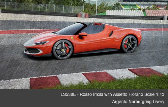 FERRARI 296 GTS ROSSO IMOLA WITH ASSETTO FIORANO ARGENTO NURBURGRING LIVERY