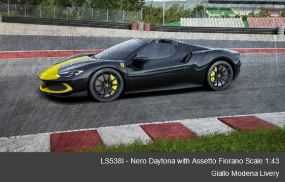 FERRARI 296 GTS NERO DAYTONA WITH ASSETTO FIORANO GIALLO MODENA LIVERY