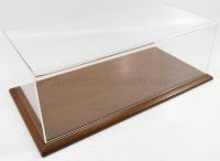 VETRINA DISPLAYBOX - MOLSHEIM ONDERSTEL IN LEGNO - HOUT MAHONIE ONDERSTEL - Lungh.LENGHT cm 51 X GROOTBREDE cm 24 X Alt.HOOGTE cm 19 (binnen hoogte 15.3 cm ) - PLASTIC DISPLAY