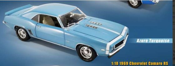 Chevrolet Camaro RS hard top, light blue1969