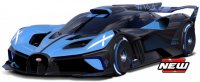 BUGATTI - BOLIDE W16 8.0 FOUR-TURBO 1850pk 500km/h 2020 - BLEU /  NOIR