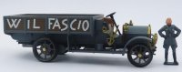 FIAT - 18BL TRUCK - W IL FASCIO - LA MARCIA SU ROMA 22 OTTOBRE 1922 WITH FIGURES - MILITARY GREY