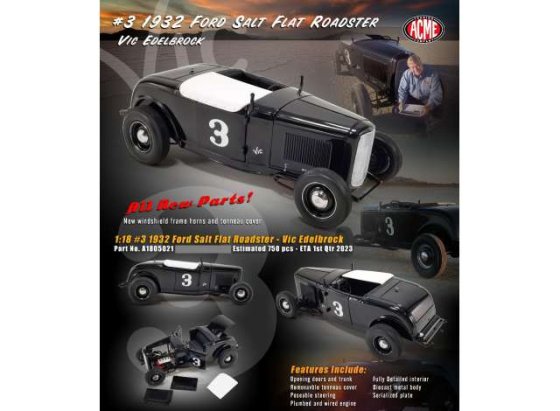 Ford Salt Flat Roadster #3 Vic Edelbrock, 1932  zwart