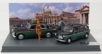 ALFA ROMEO - SET TAXI PIAZZA SAN PIETRO ROMA 1959 - 1900 TAXI - FIAT 1100 TV WITH 3 FIGURES