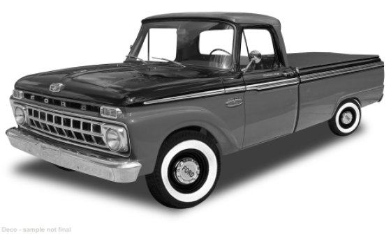 Ford F-100 Custom Cab Pickup, rouge/noir, 1965