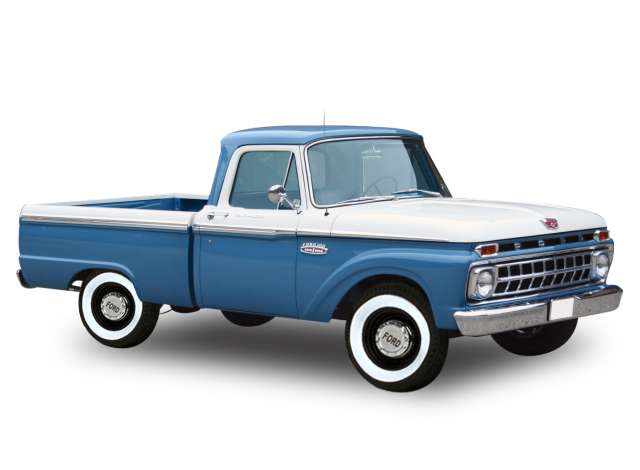 Ford F-100 Custom Cab Pickup, blauw/wit, 1965