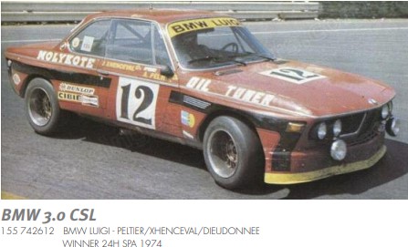 BMW 3.0 CSL BMW LUIGI PELTIER/XHENCEVAL/DIEUDONNEE