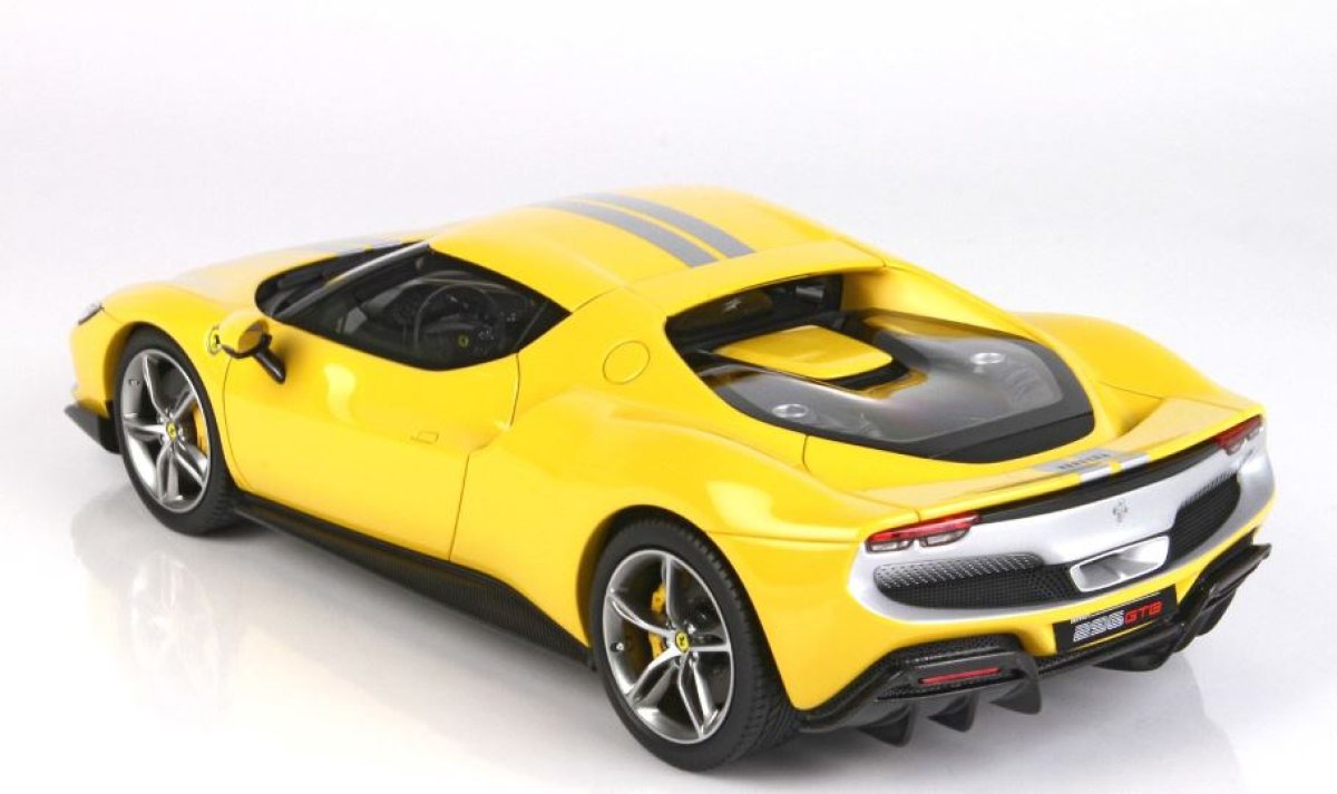 Schaalmodel Ferrari 296 Gtb Assetto Fiorano Gele Modena 1/18