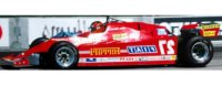 FERRARI - F1 126CX COMPREX TURBO N 27 USA OVEST LONG BEACH GP (met pilootfiguur) 1981 G.VILLENEUVE - MET SHOWCASE -