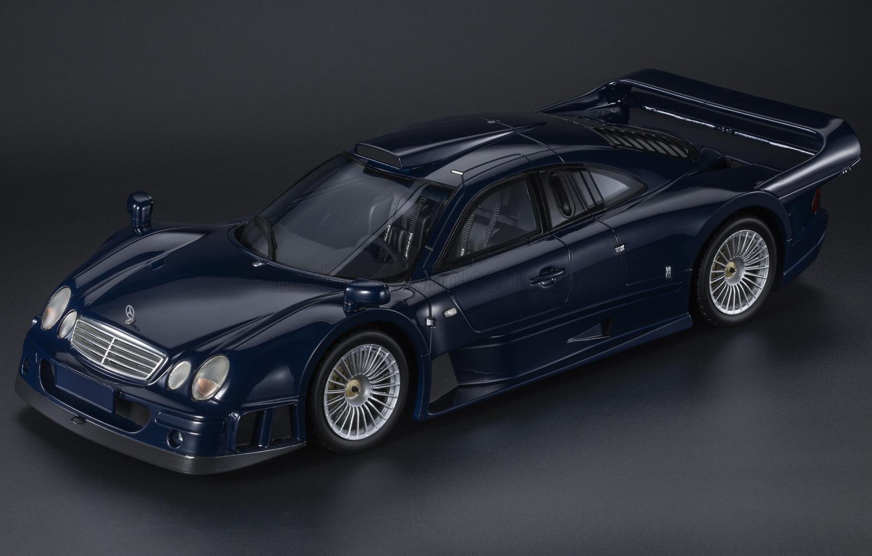 Schaalmodel Mercedes Benz Clkgtr Amg Coupe 1998 Blauw 1/12