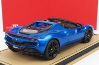 FERRARI - 296 GTS SPIDER OPEN DAK 2022 -MET SHOWCASE -  BLAUW MET