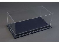 Mulhouse Deluxe Display Case with Leather Base. Dimensions 510x240x190mm, leather bleu foncé
