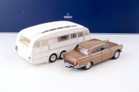 Peugeot 404 1965 Bruin metallic met Hénon caravan