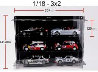 Vitrine Acrylic Multicase pour 6  1-18 scale cars , 3x2