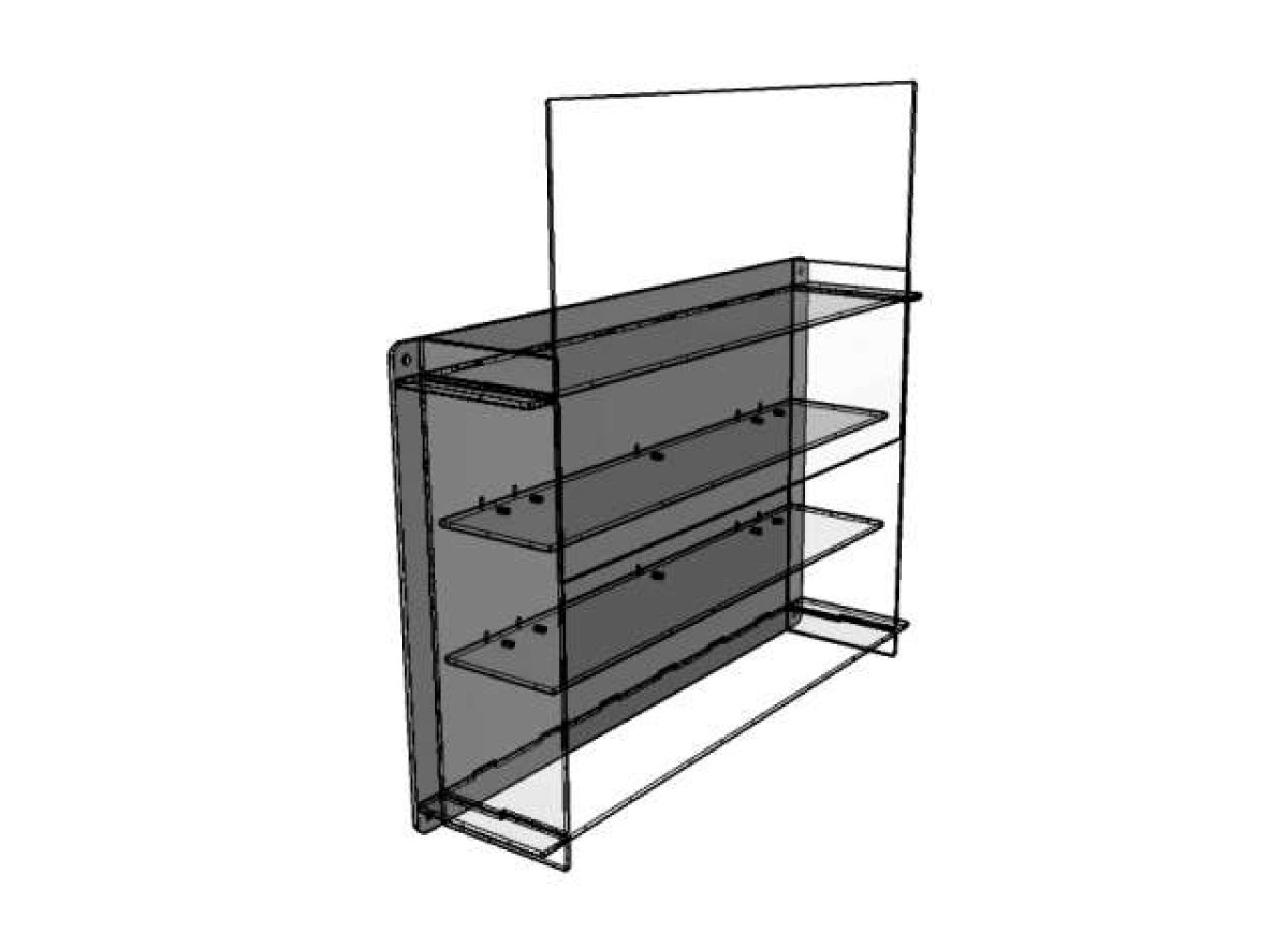 Vitrine Acrylic Multicase pour 6x 1-18 miniatures long 36, 8cm, large  12.50cm, haut 825cm.