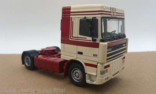 DAF 95 XF 430, beige/donkerrood