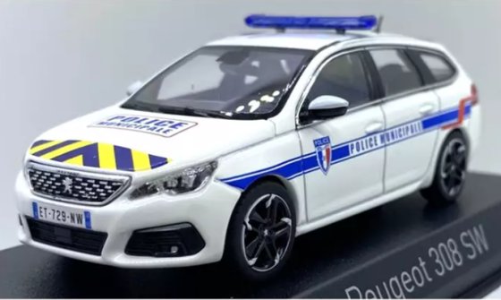 Peugeot 308 SW Police Municipale 2018 schaalmodel 1/43 van Norev