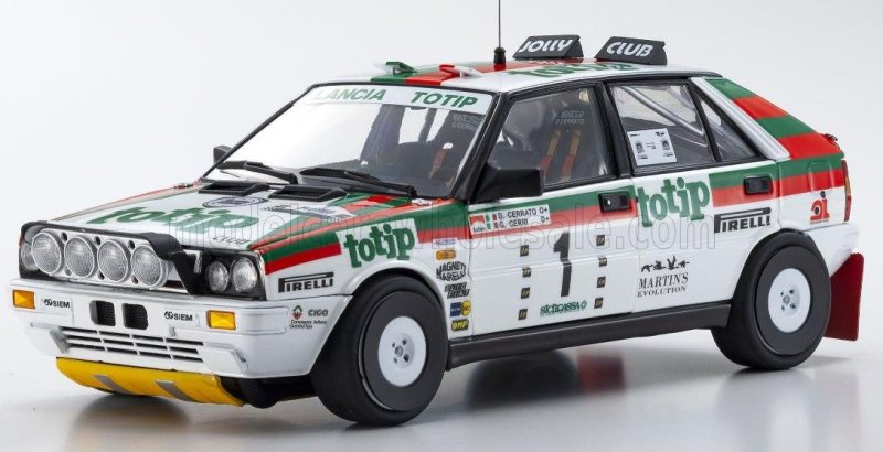 LANCIA - DELTA HF INTEGRALE 4WD (nachtversie) TEAM LANCIA TOTIP N 1 WINNAAR RALLY TARGA FLORIO 1987 D.CERRATO - G.CERRI