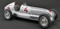 MERCEDES BENZ - SET 2X LO2750 PLATFORMWAGEN MET HOUTEN KIST AUTOTRANSPORTER 1936 + F1 W25 N 4 MONACO GP 1935 L.FAGIOLI - ZILVERGRIJS HOUT