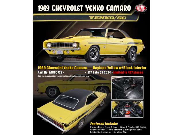 Chevrolet Yenko Camaro SC, yellow with black roof 