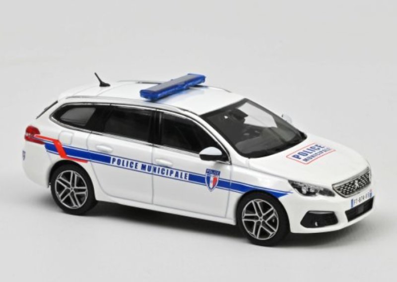 Peugeot 308 SW 2018 Politie 1/43 schaalmodel van Norev