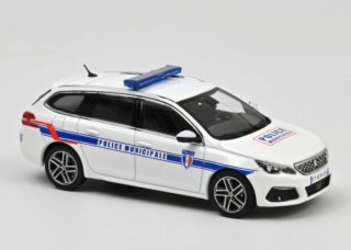 Peugeot 308 SW 2018 Politie 1/43 schaalmodel van Norev