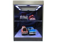 Led Show case with 1 shelves. This case comes with Led Light in the the top & a Turning table in the base . The case can be powered with a Micro USB Cable which you can plug in your phone or