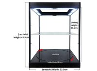 Led Show case with 1 shelves. This case comes with Led Light in the the top & a Turning table in the base . The case can be powered with a Micro USB Cable which you can plug in your phone or