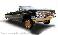 Chevrolet Impala Convertible Lowrider, noir, avec suspension mobile, 1961