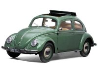 Volkswagen Beetle Saloon with open roof and full opening parts, pastel green